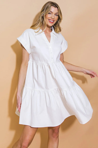 TIMELESS BEAUTY WHITE SWING DRESS