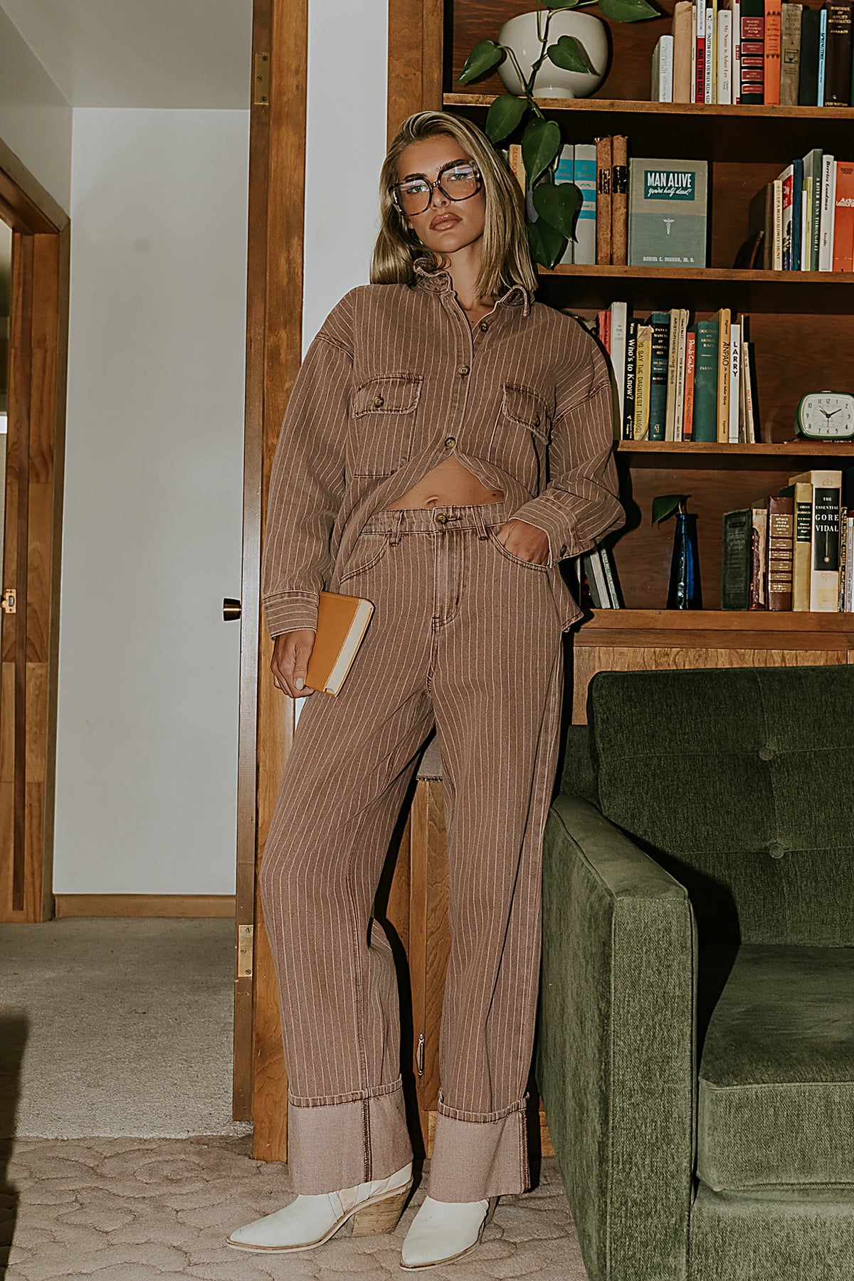Shaylee Striped Wide Leg Jeans FINAL SALE