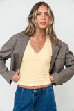 Kinzey Lace Trim Top in Yellow