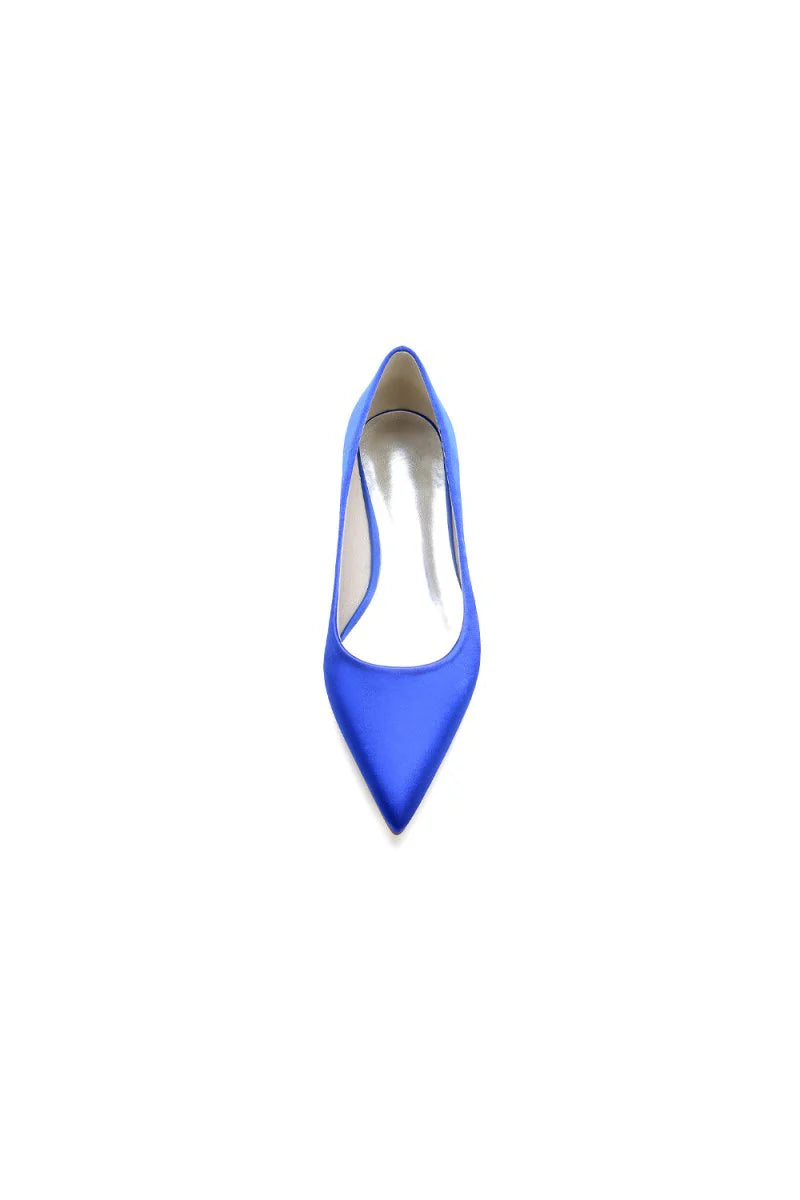 Simple Pointed Toe Satin Low Heels
