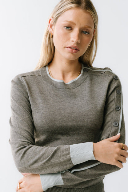 Rustin Contrast Sweater in Grey FINAL SALE