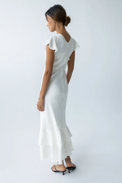 Mateo Floral Maxi Dress in Ivory