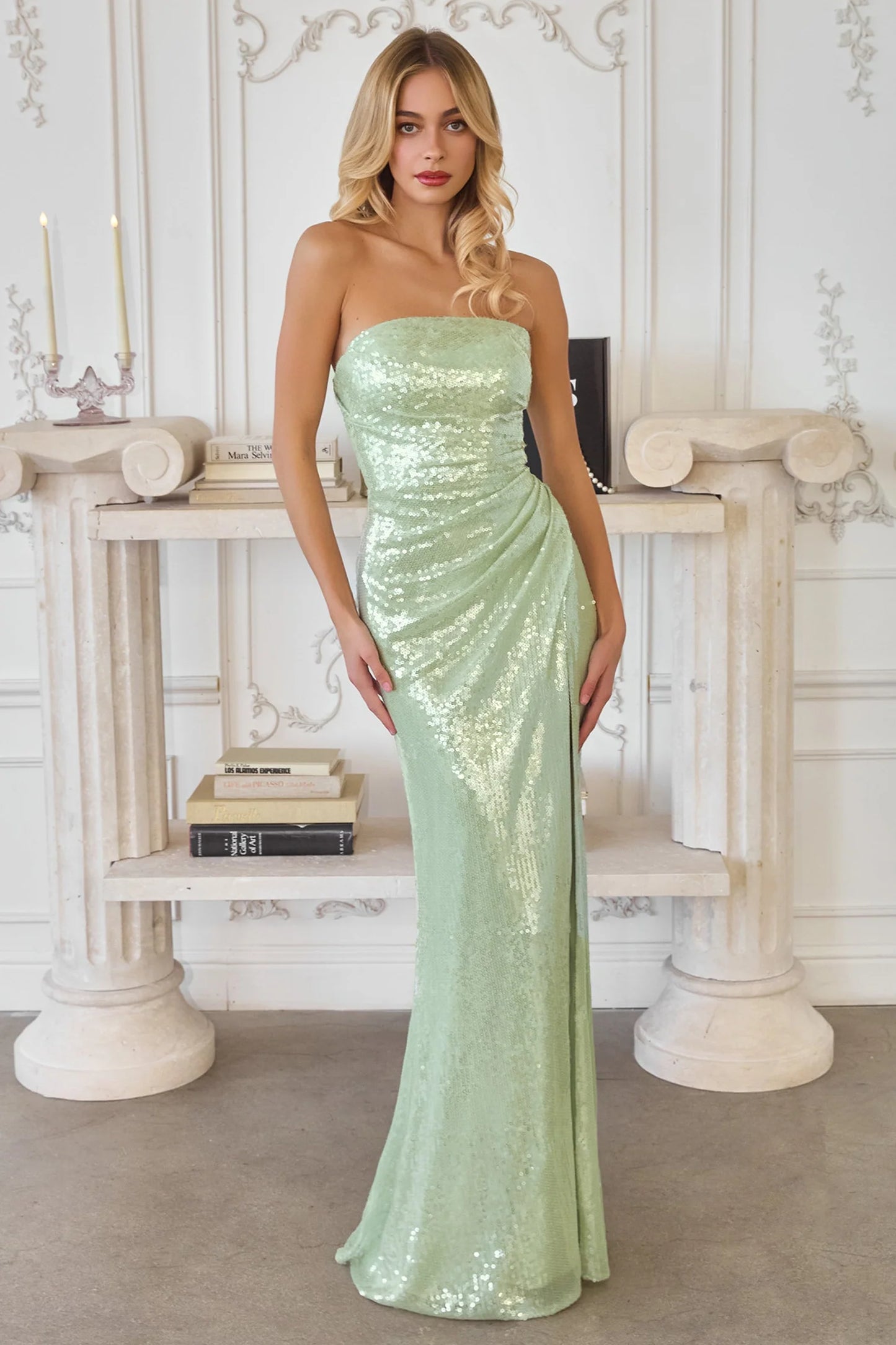 Shauna Gown Strapless Sequin Dress