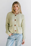 Holland Chunky Knit Cardigan in Sage FINAL SALE
