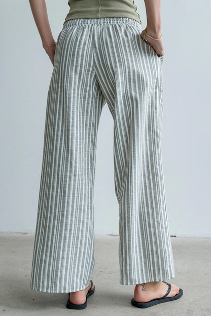 Indiana Striped Pants in Olive