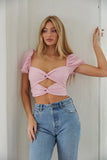 Clarissa Puff Sleeve Crop Top