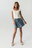 Briana Button Up Top in White