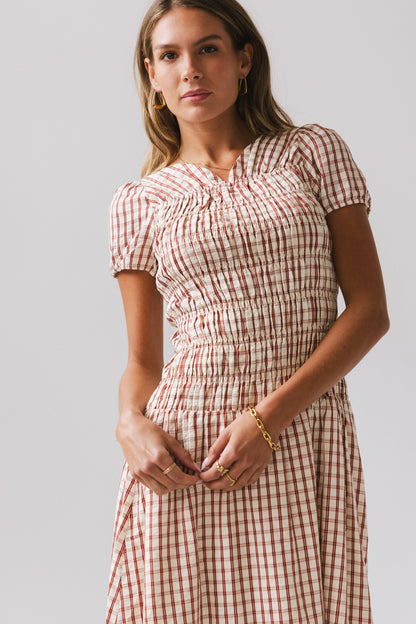 Erin Smocked Maxi Dress in Red FINAL SALE