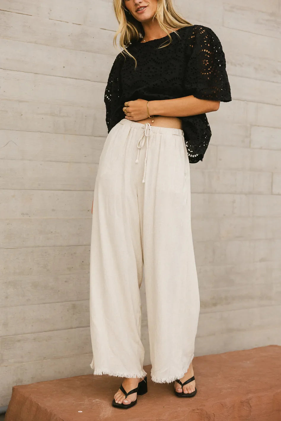 Tatum Woven Pants in Oatmeal FINAL SALE