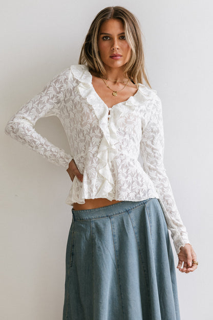 Kinsey Ruffle Lace Top FINAL SALE
