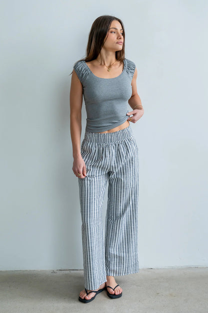 Indiana Striped Pants in Black