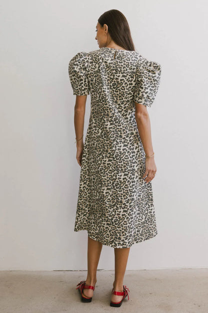 Campbell Denim Dress in Leopard FINAL SALE