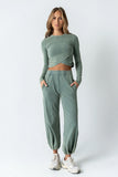 Kassie Crossover Crop Top in Teal