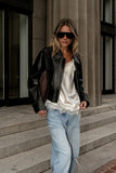 Jaymie Vegan Leather Jacket in Black FINAL SALE