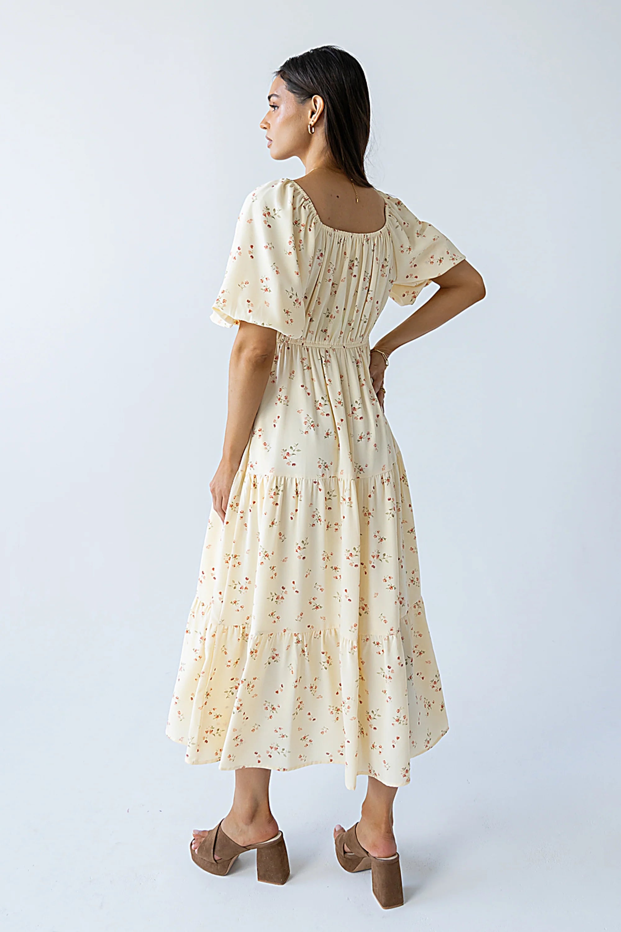 Amy Floral Maxi Dress in Yellow