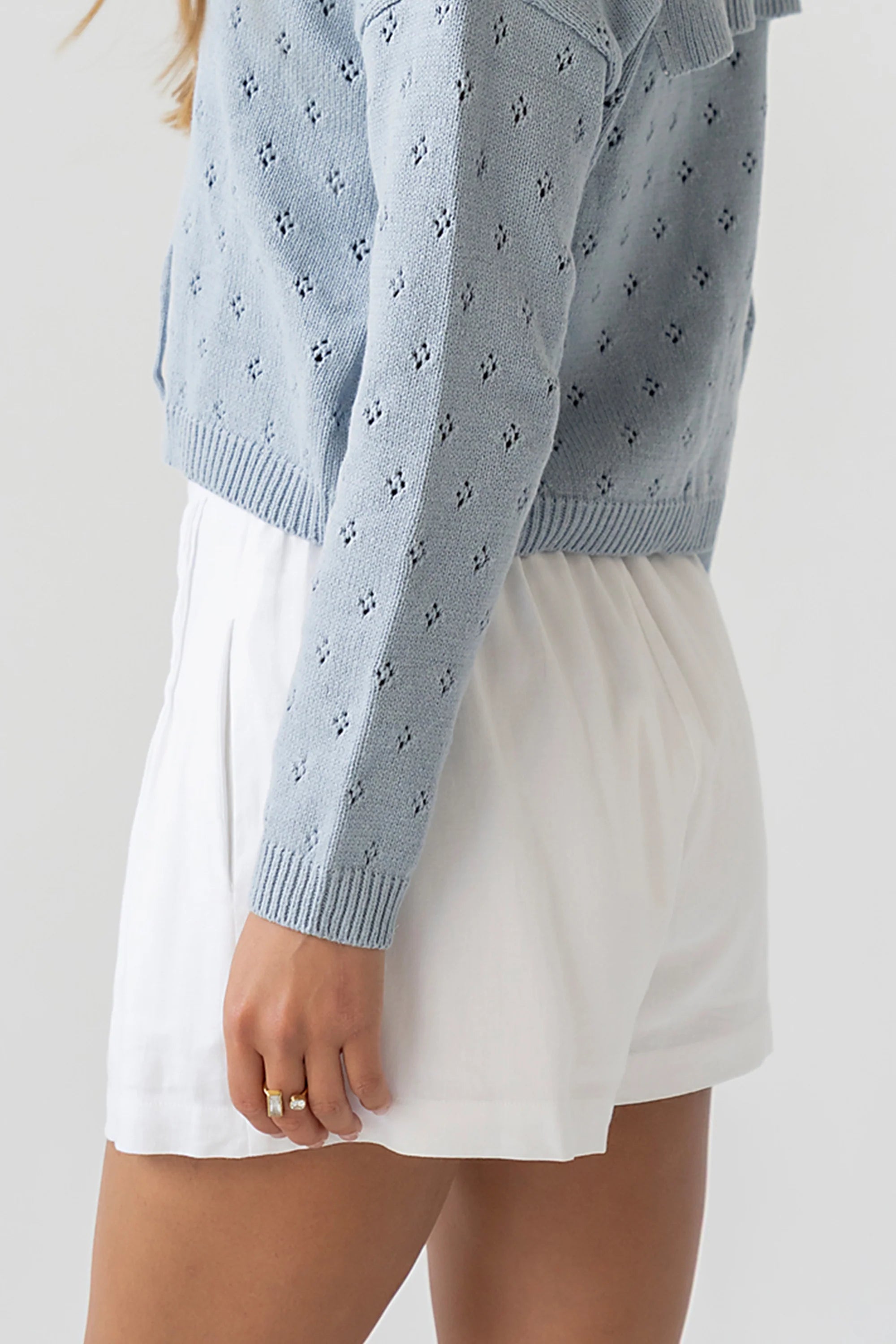 Jenny Pleated Shorts in Ivory