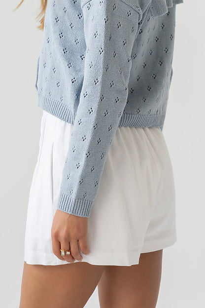 Jenny Pleated Shorts in Ivory