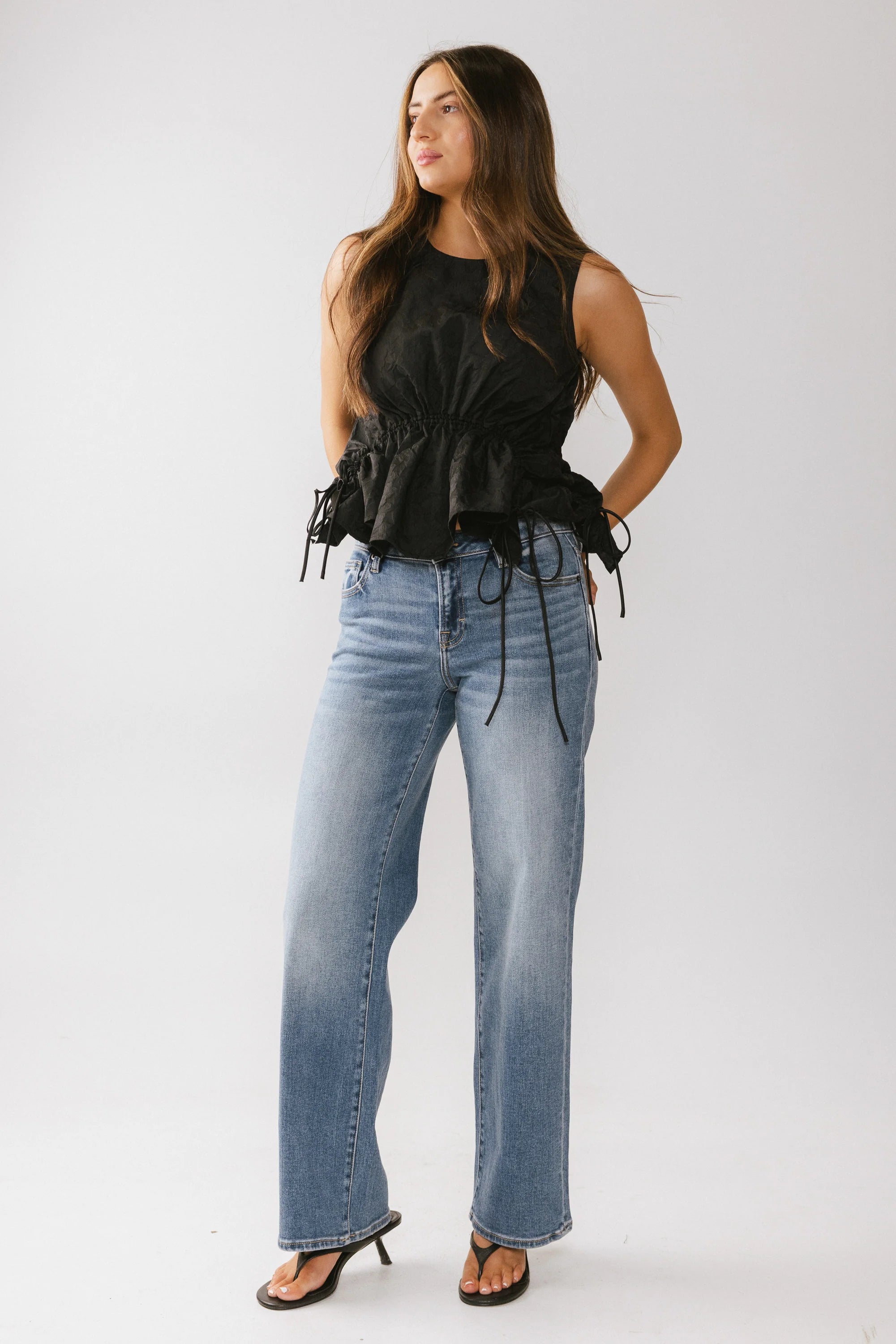 Miranda Textured Blouse in Black FINAL SALE