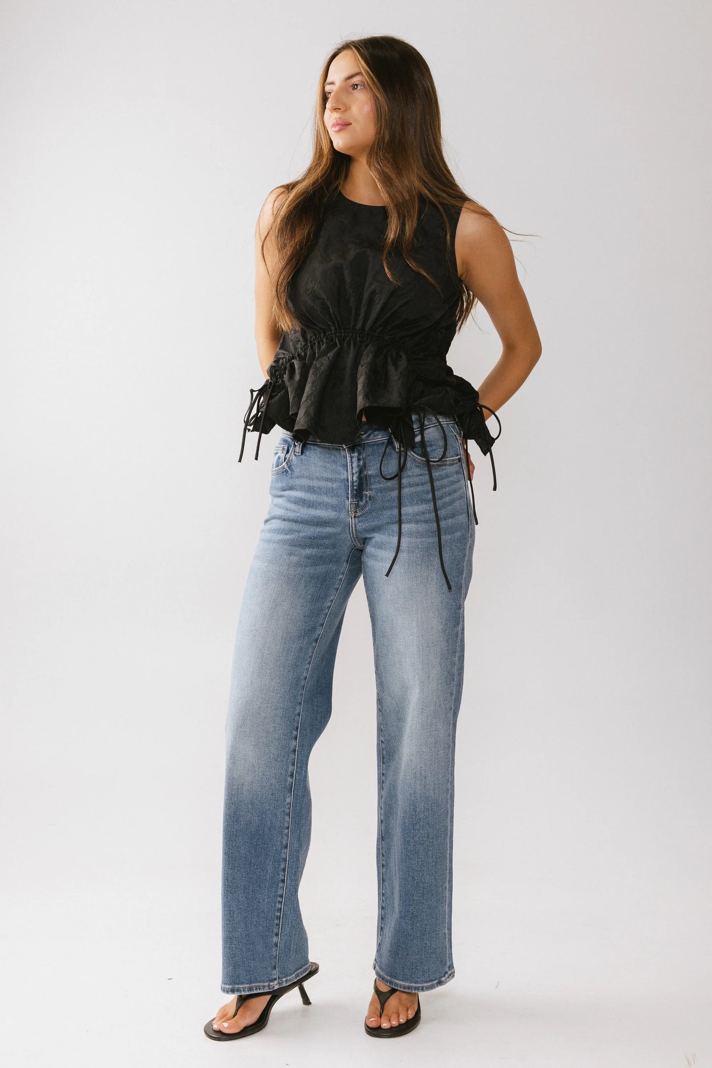 Miranda Textured Blouse in Black FINAL SALE