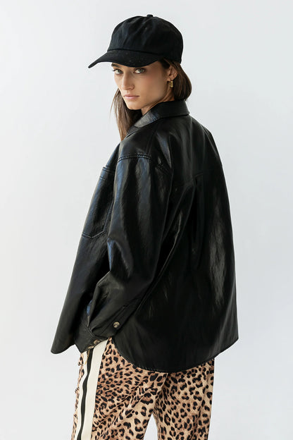 Bruno Vegan Leather Shacket FINAL SALE