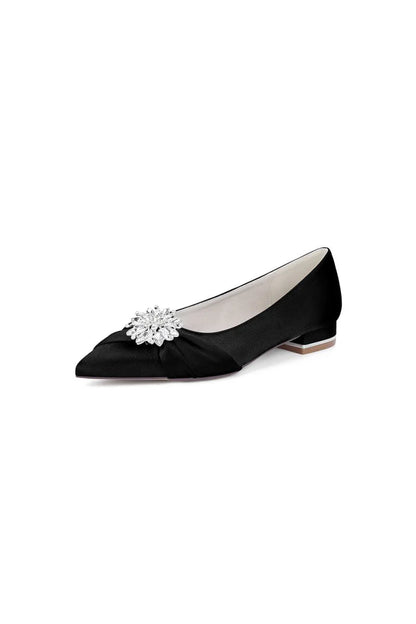 Champagne High Heels with Crystal Flower Embellishment