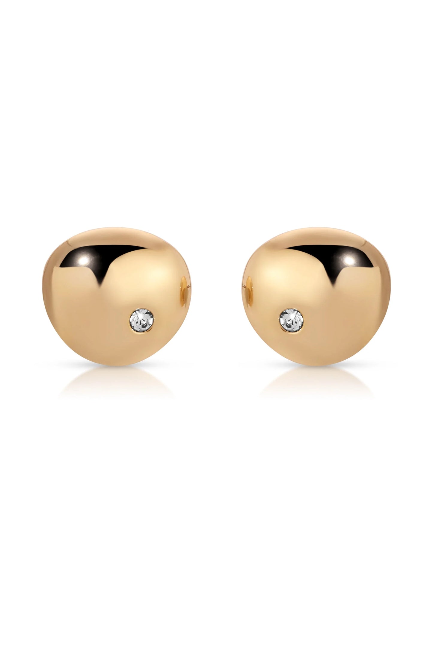 Polished Pebble Crystal Stud Earrings