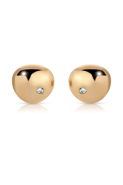 Polished Pebble Crystal Stud Earrings