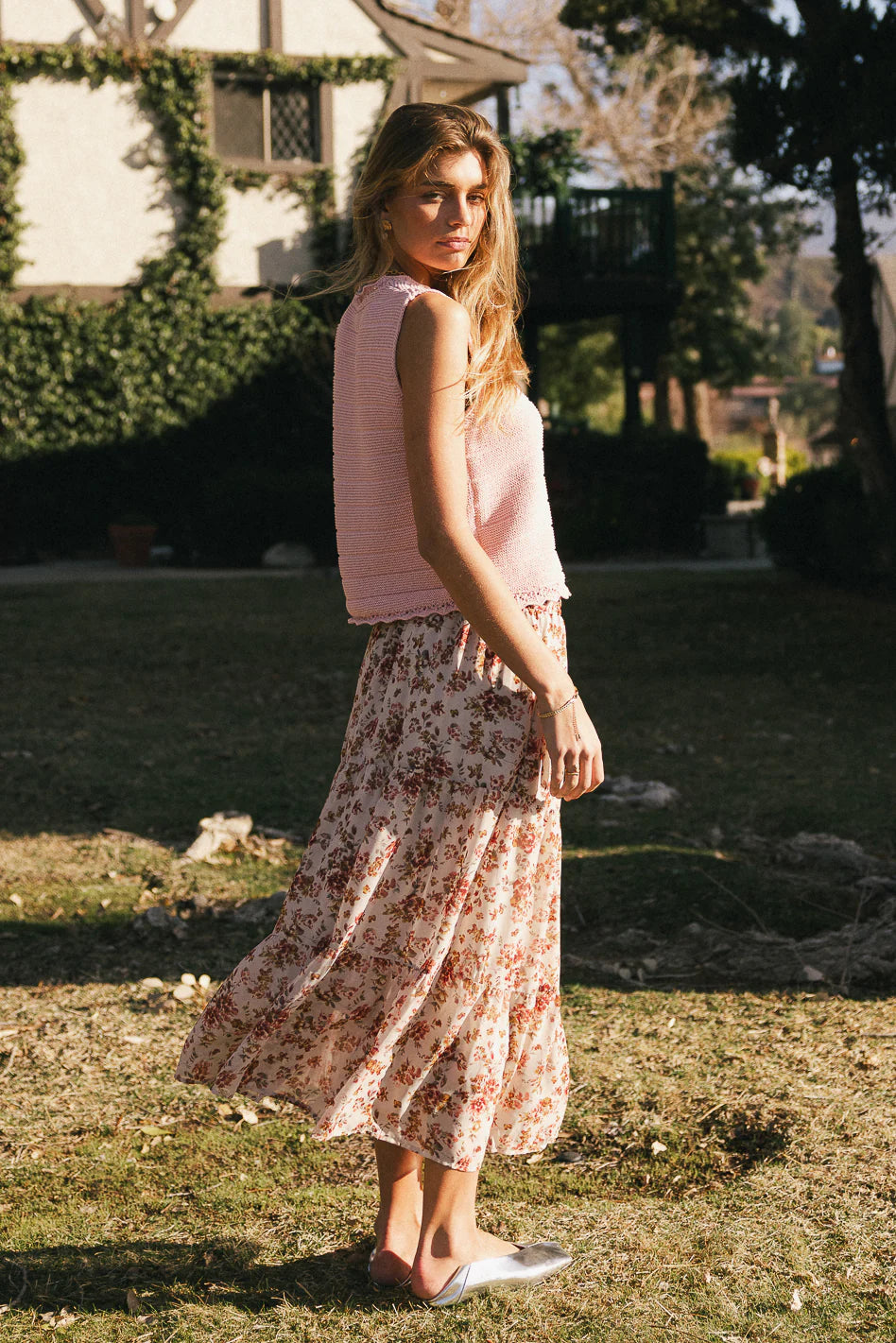 Brianni Floral Midi Skirt FINAL SALE