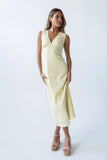 Hailey Lace Trim Maxi Dress in Yellow