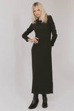 Lynette Ribbed Maxi Dress in Charcoal FINAL SALE