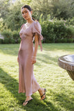 Amanda Lace Trim Maxi Dress in Mauve FINAL SALE
