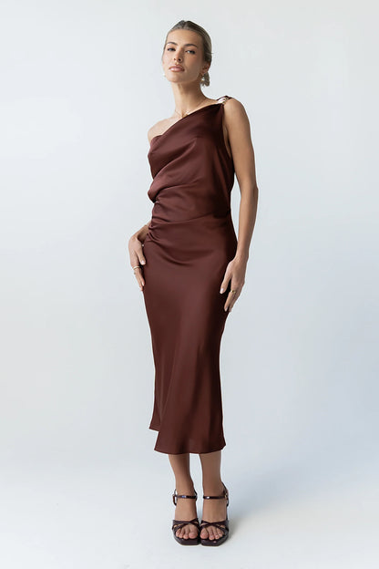 Marcella Satin Midi Dress