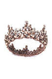Baroque Rose Gold Crystal Flower Crown