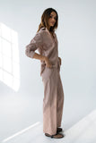 Hailey Striped Baggy Pants in Mauve