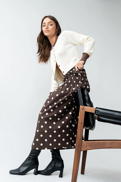 Ella Contrast Cardigan in Cream