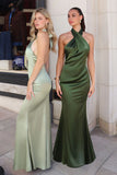 Piper Maxi Dress Fitted Satin Halter Dress