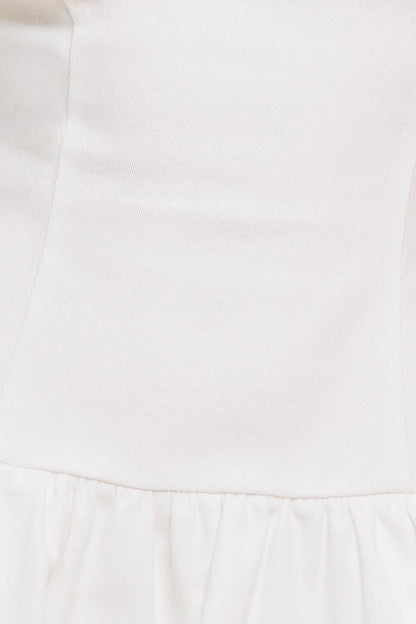 TWILIGHT WISH WHITE DENIM BUBBLE HEM MINI DRESS