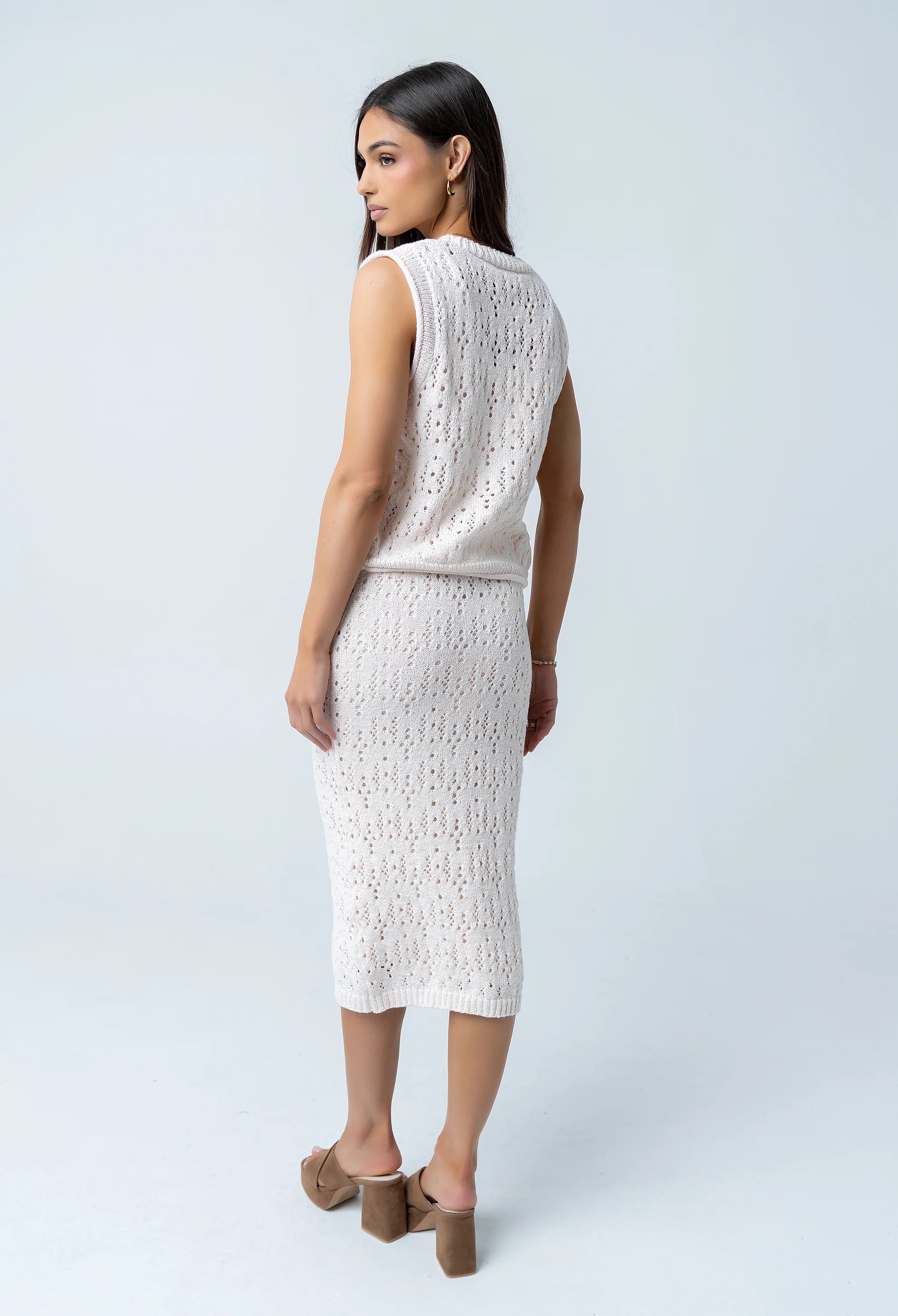 Joana Knit Vest in Ivory