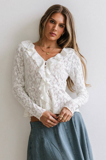 Kinsey Ruffle Lace Top FINAL SALE