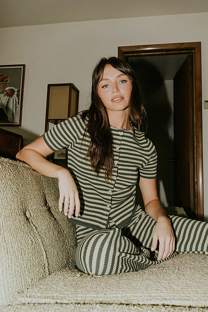 Ireland Striped Top in Green FINAL SALE
