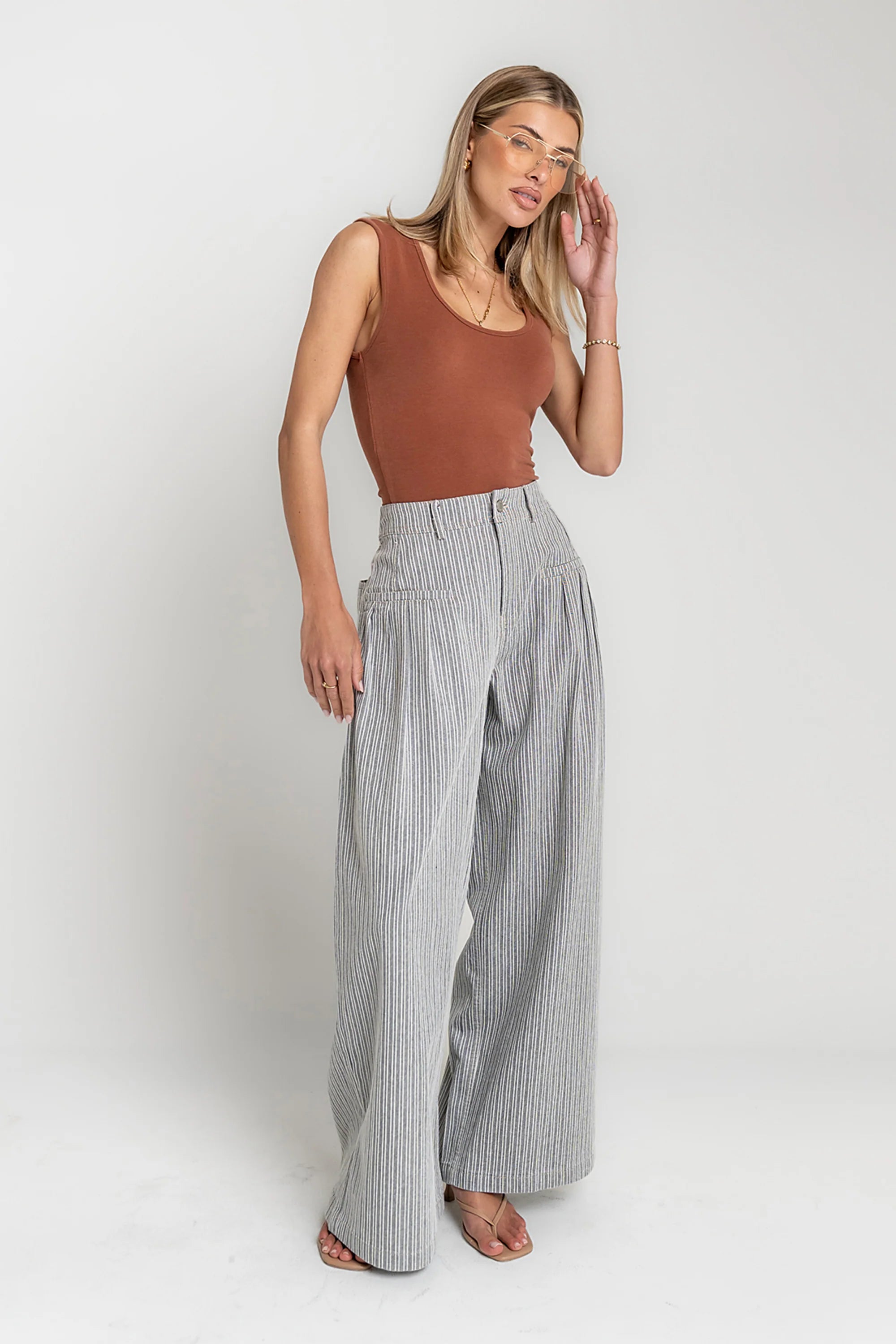 Karol Striped Wide Leg Pants