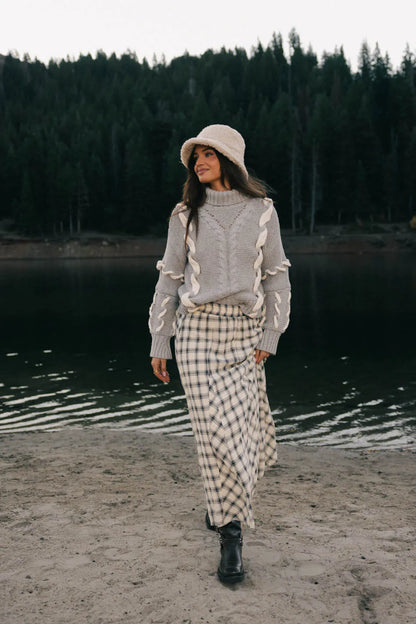 Pippin Plaid Maxi Skirt in Black FINAL SALE