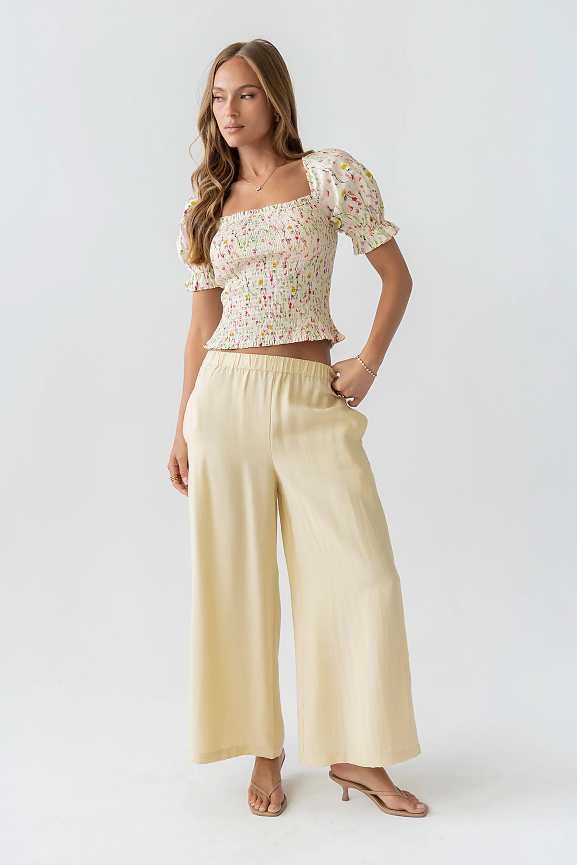 Lee Wide Leg Pants in Yellow