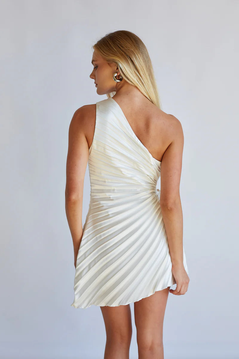 Carrie One Shoulder Plisse Mini Dress