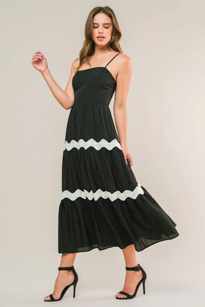 SUMMER SPRITZ RIC RAC MIDI DRESS