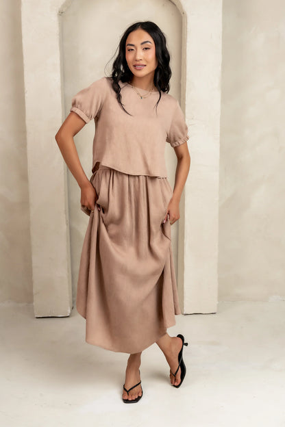 Elani Maxi Skirt in Mocha FINAL SALE