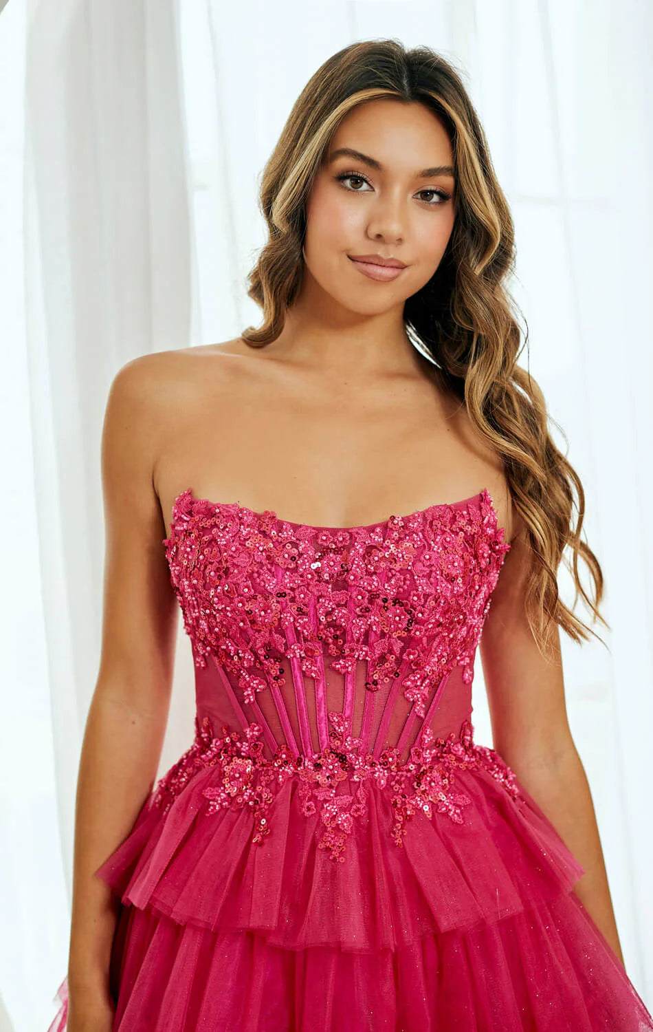 TANSY MINI DRESS FLORAL LACE STRAPLESS COCKTAIL DRESS
