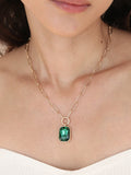 Deco Crystal Pendant Necklace