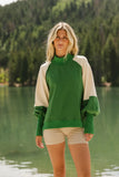 Drew Colorblock Sweatshirt in Green FINAL SALE