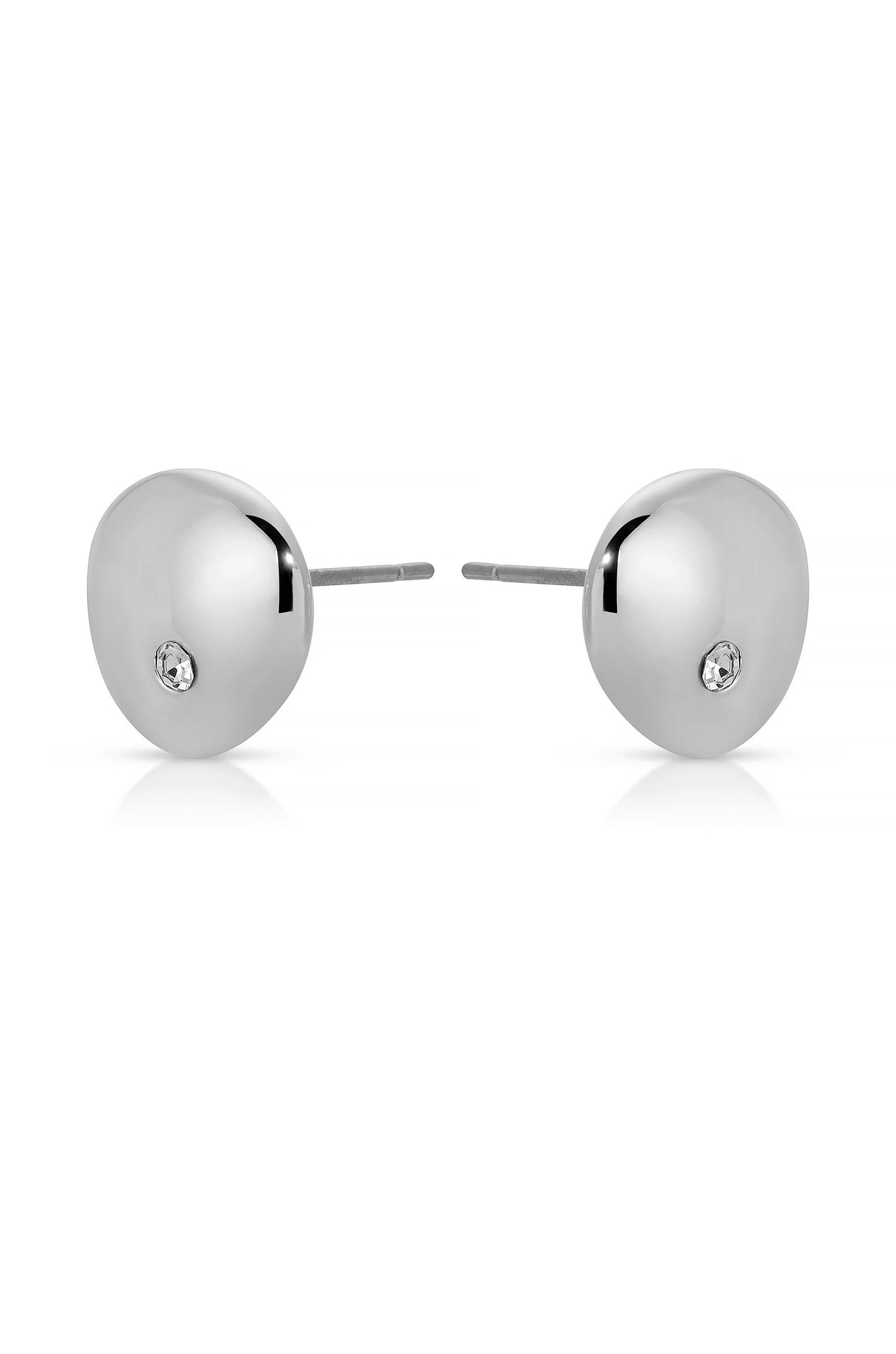 Polished Pebble Crystal Stud Earrings